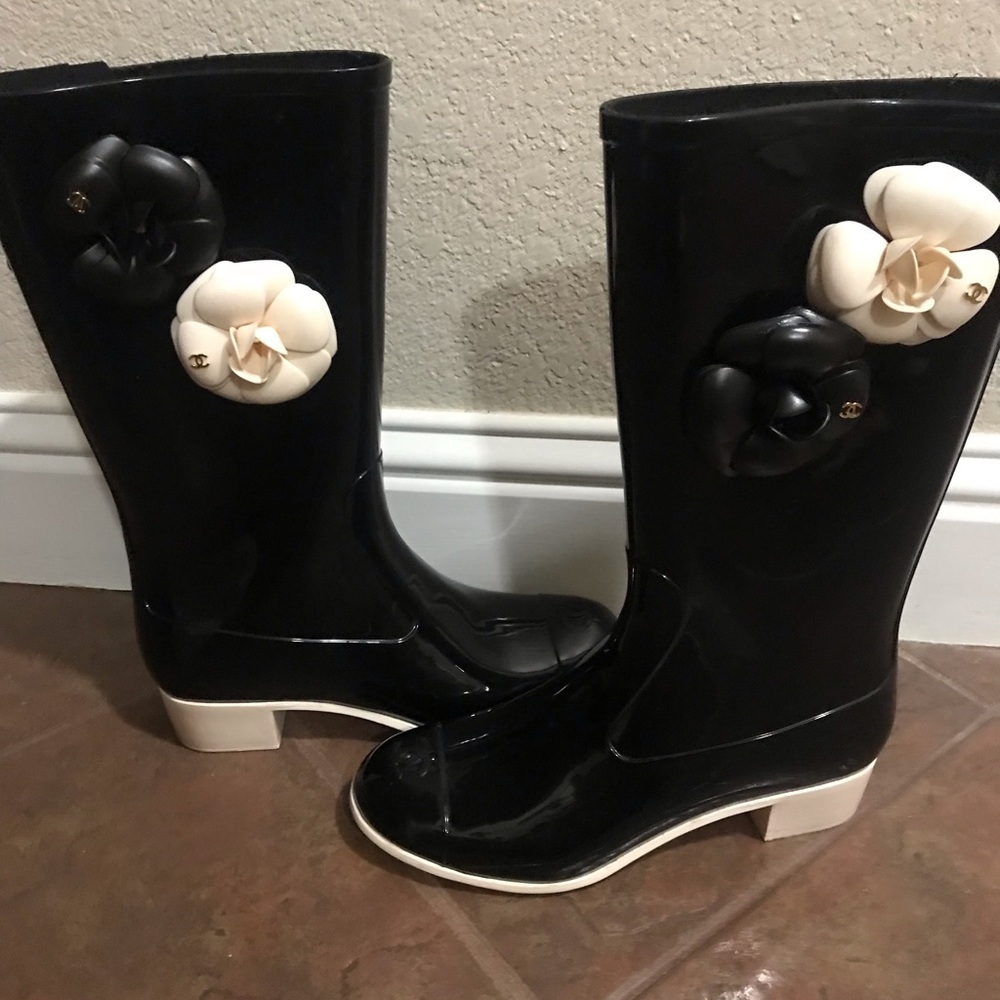 Authentic Chanel Rain Boots